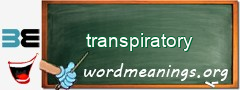 WordMeaning blackboard for transpiratory